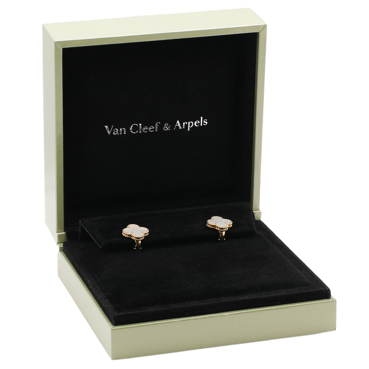 Van Cleef & Arpels 18K Yellow Gold Mother of Pearl Vintage Alhambra Earrings Designer Jewellery Van Cleef and Arpels