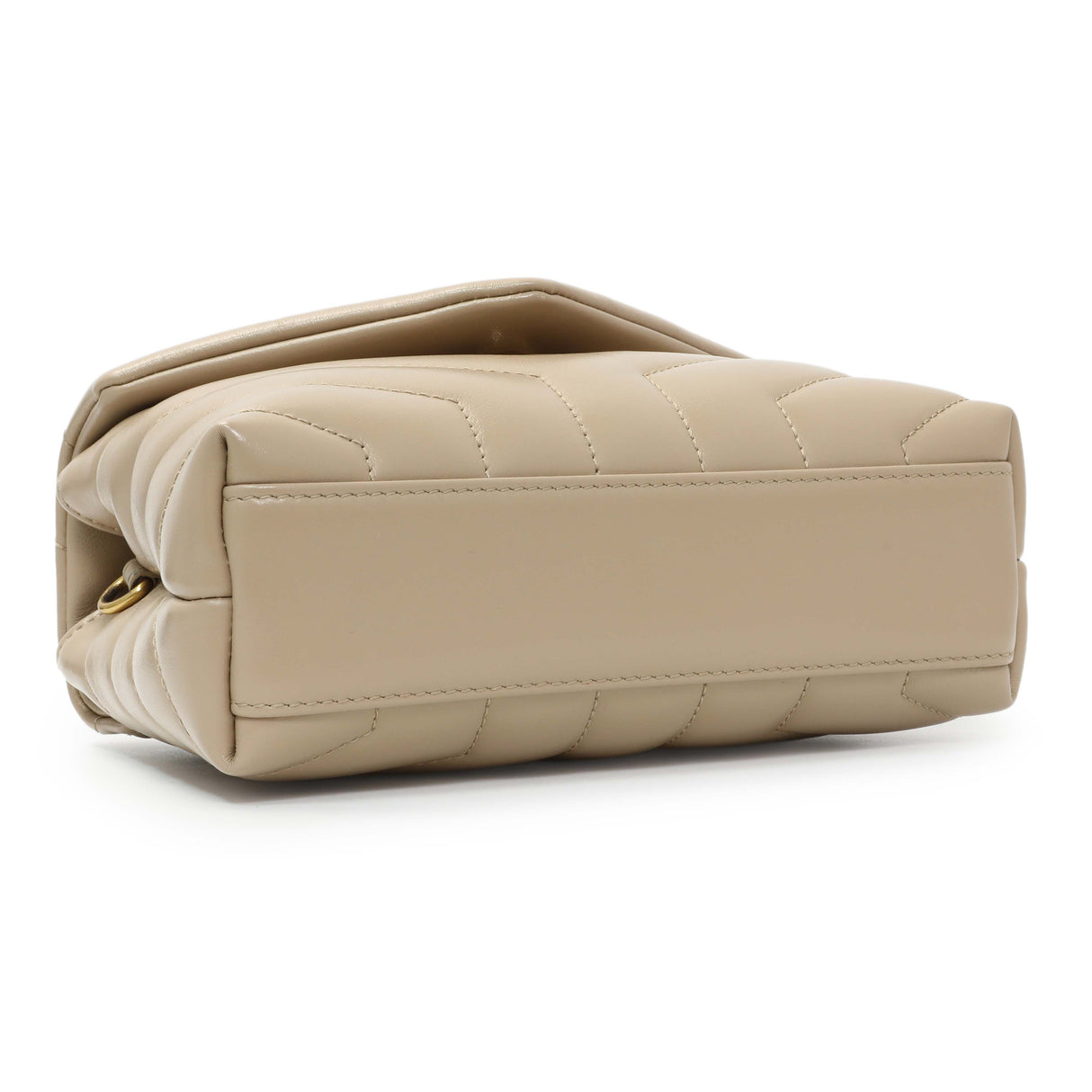 Saint Laurent Beige Calfskin Monogram Toy Loulou Crossbody Handbags Saint Laurent