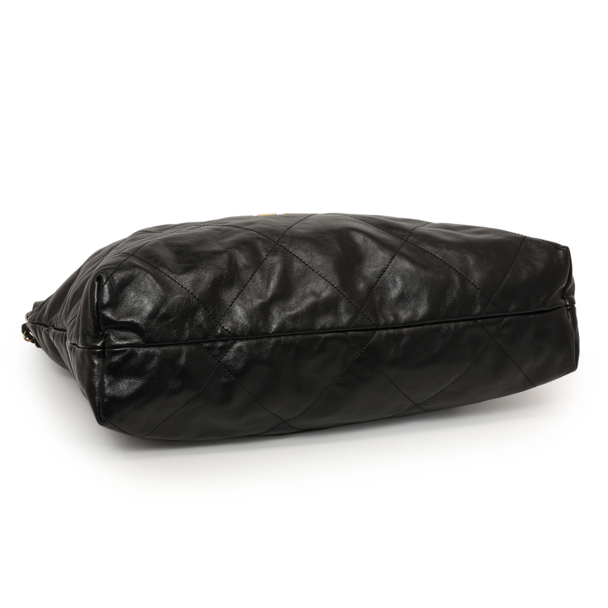 Chanel Shiny Black Quilted Shiny Calfskin Large Chanel 22 Handbags Chanel