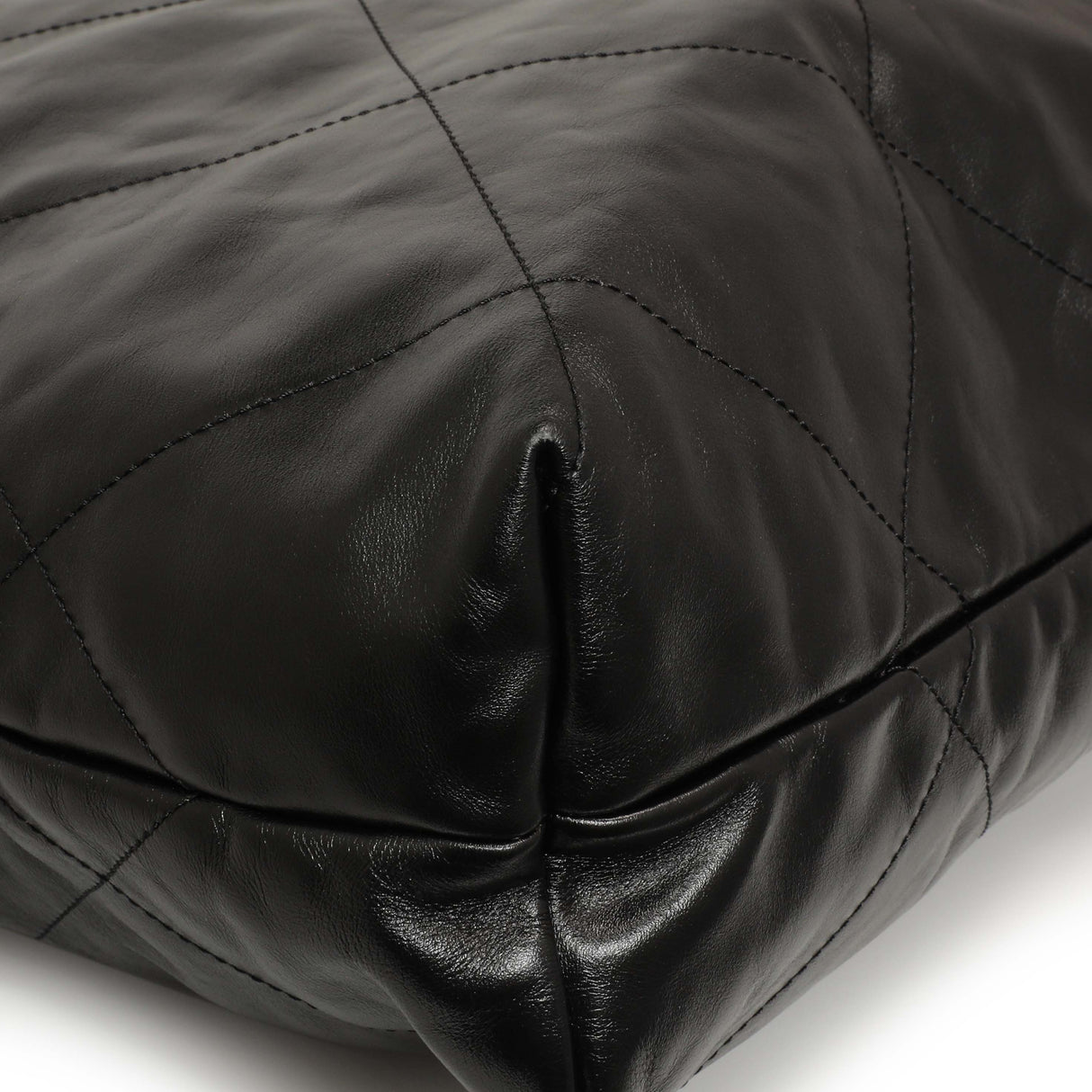 Chanel Shiny Black Quilted Shiny Calfskin Large Chanel 22 Handbags Chanel