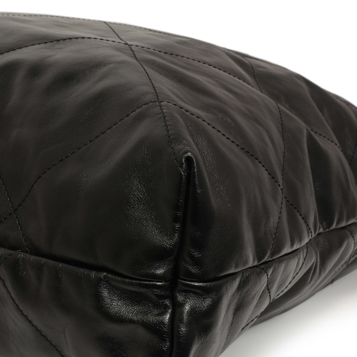 Chanel Shiny Black Quilted Shiny Calfskin Large Chanel 22 Handbags Chanel