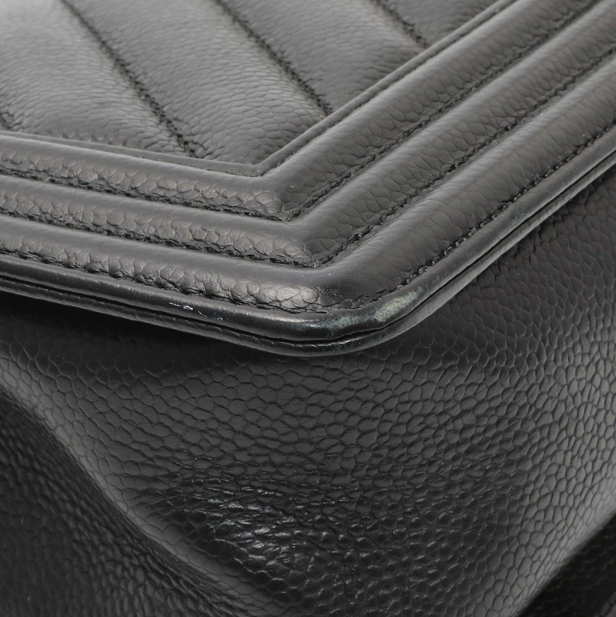 Chanel Black Chevron Quilted Caviar Medium Boy Flap Handbags Chanel