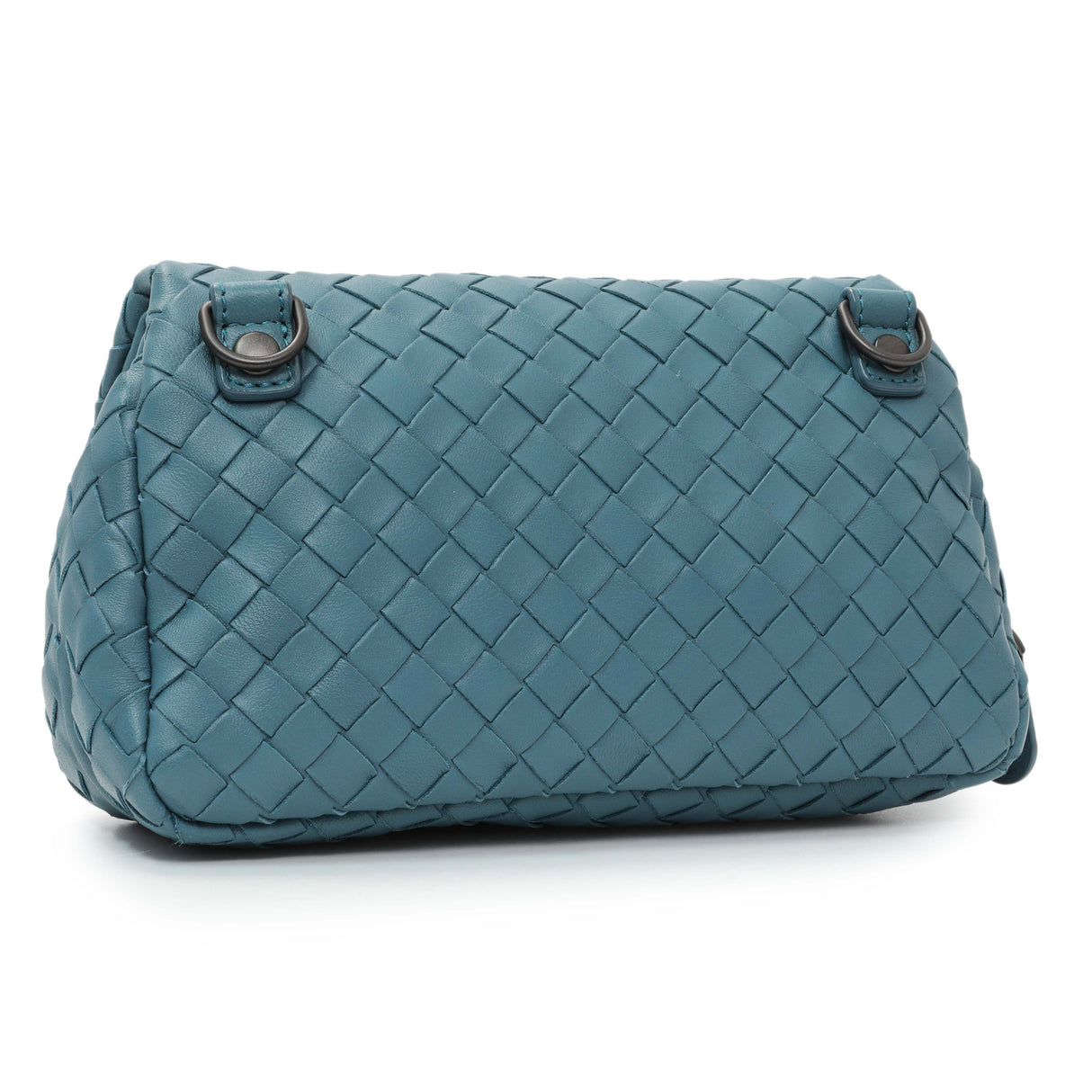 Bottega Veneta Blue Intrecciato Nappa Expandable Chain Crossbody Bag Intrecciato Nappa Handbags Bottega Veneta