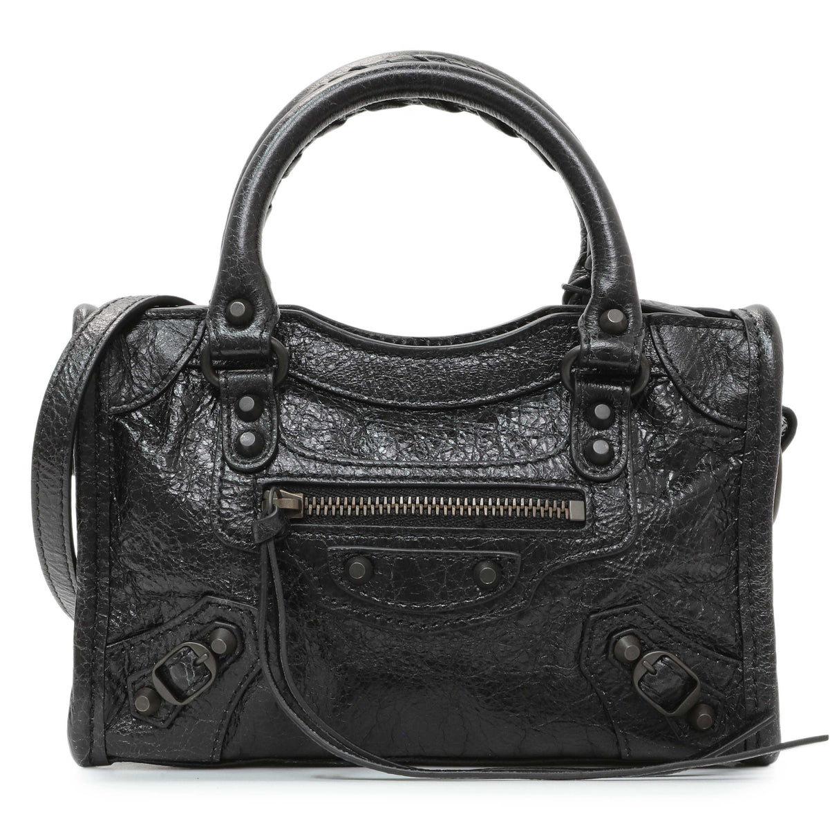 Balenciaga Black Agneau Classic Hardware Nano City Handbags Balenciaga