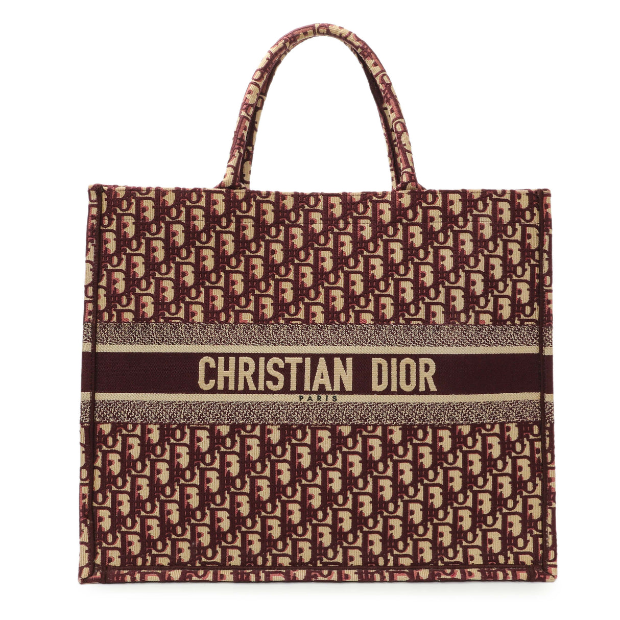 Christian Dior Burgundy Oblique Large Book Tote Handbags Christian Dior