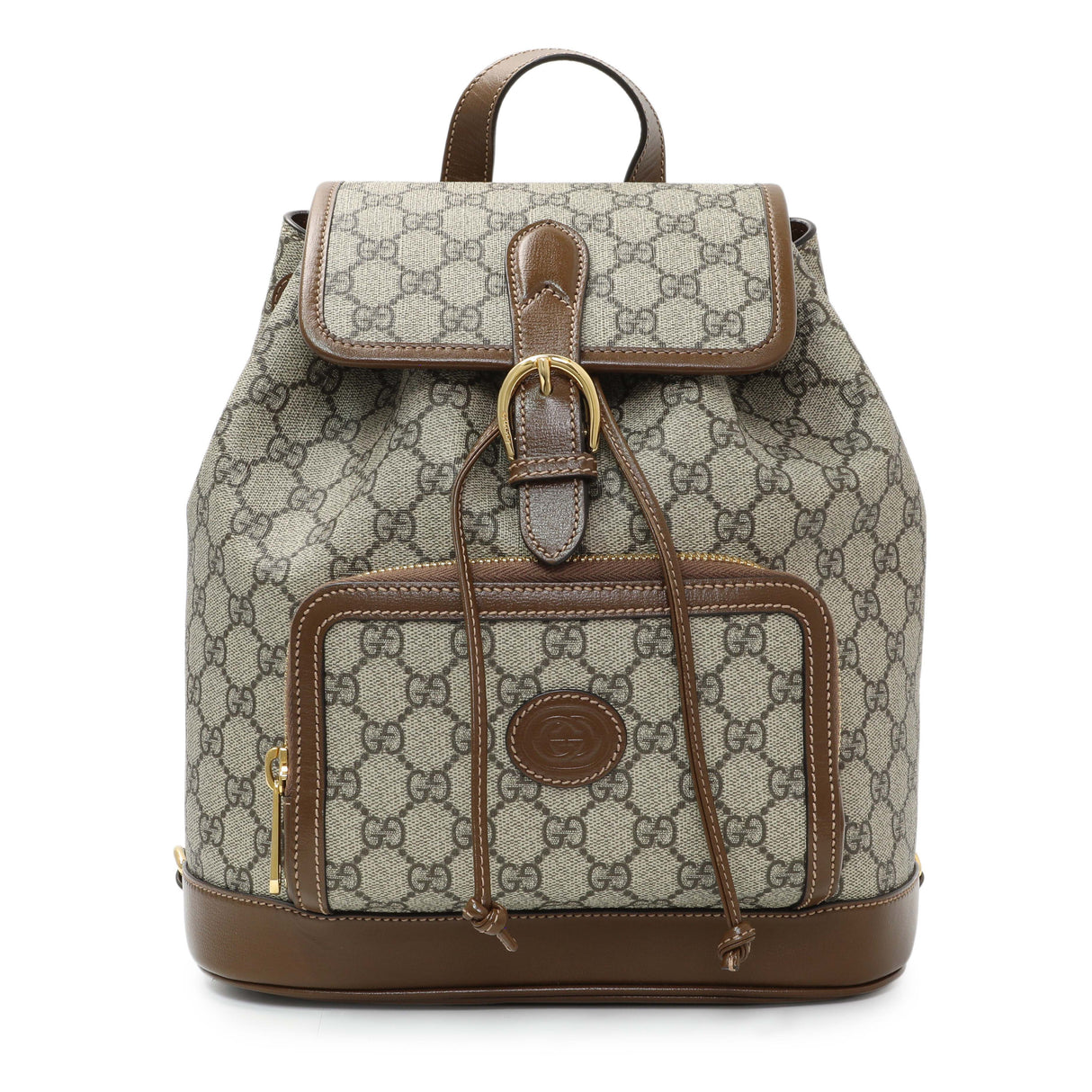 Gucci GG Supreme Monogram Azalea Calfskin Retro Interlocking G Buckle Backpack Handbags Gucci