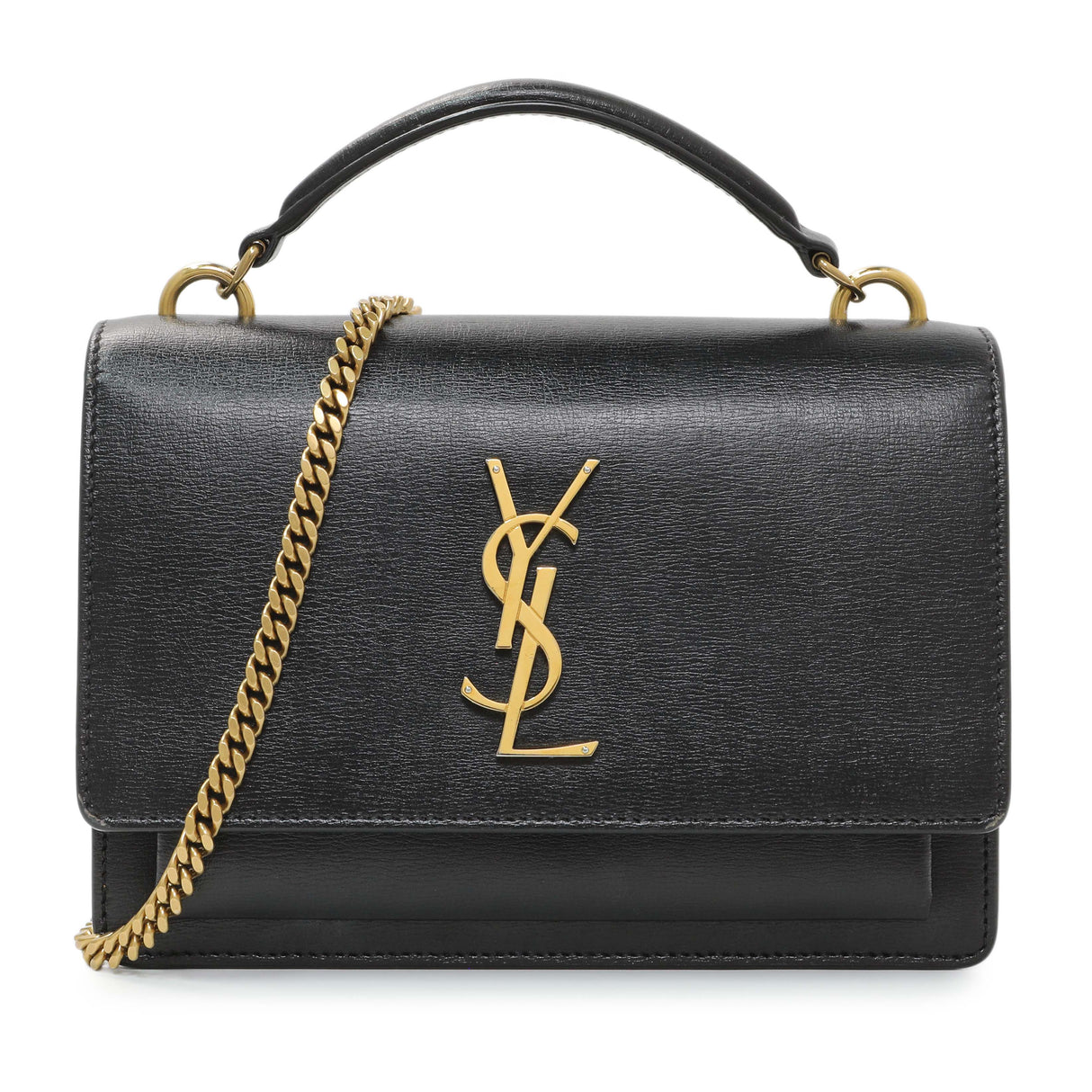 Saint Laurent Black Calfskin Monogram Sunset Chain Wallet Handbags Saint Laurent
