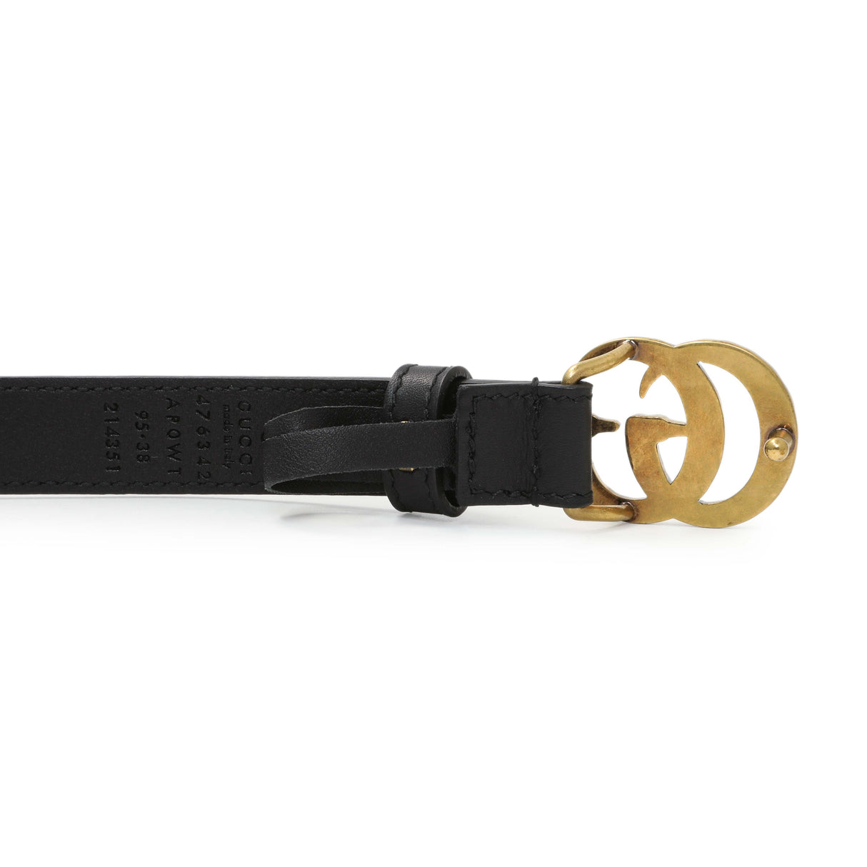 Gucci Black Cream Moon Calfskin Pearl Double G 20mm Belt Accessories Gucci