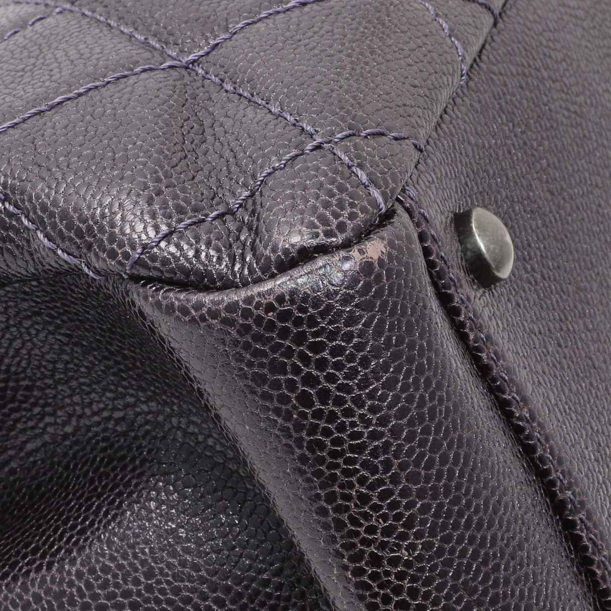 Chanel Purple Iridescent Caviar Quilted Chic Shopping Tote Handbags Chanel