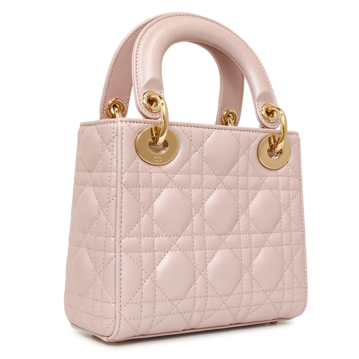 Christian Dior Lotus Metallic Lambskin Cannage Mini Lady Dior Handbags Christian Dior