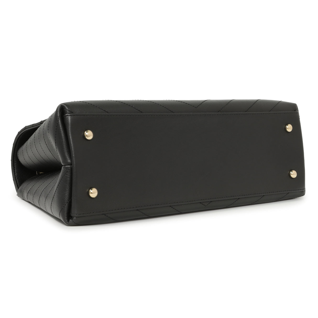 Chanel Black Calfskin Medium Chevron Chic Top Handle Flap Handbags Chanel