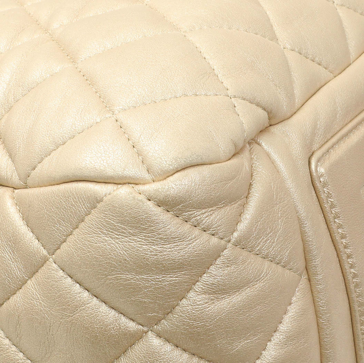 Chanel Light Gold Quilted Lambskin Coco Cocoon Bowler Handbags Chanel