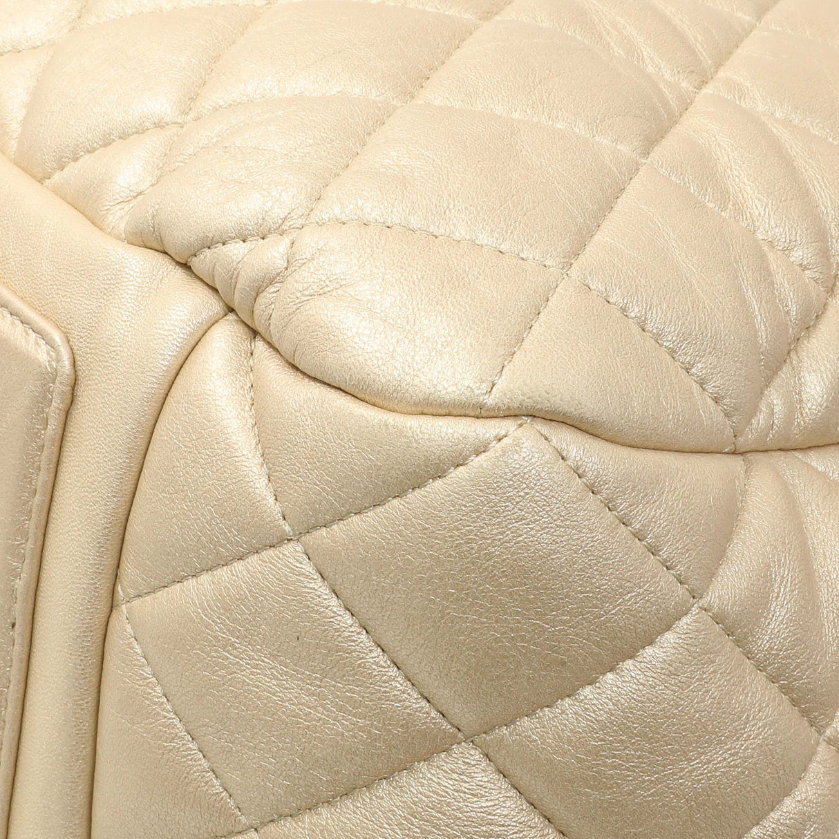 Chanel Light Gold Quilted Lambskin Coco Cocoon Bowler Handbags Chanel
