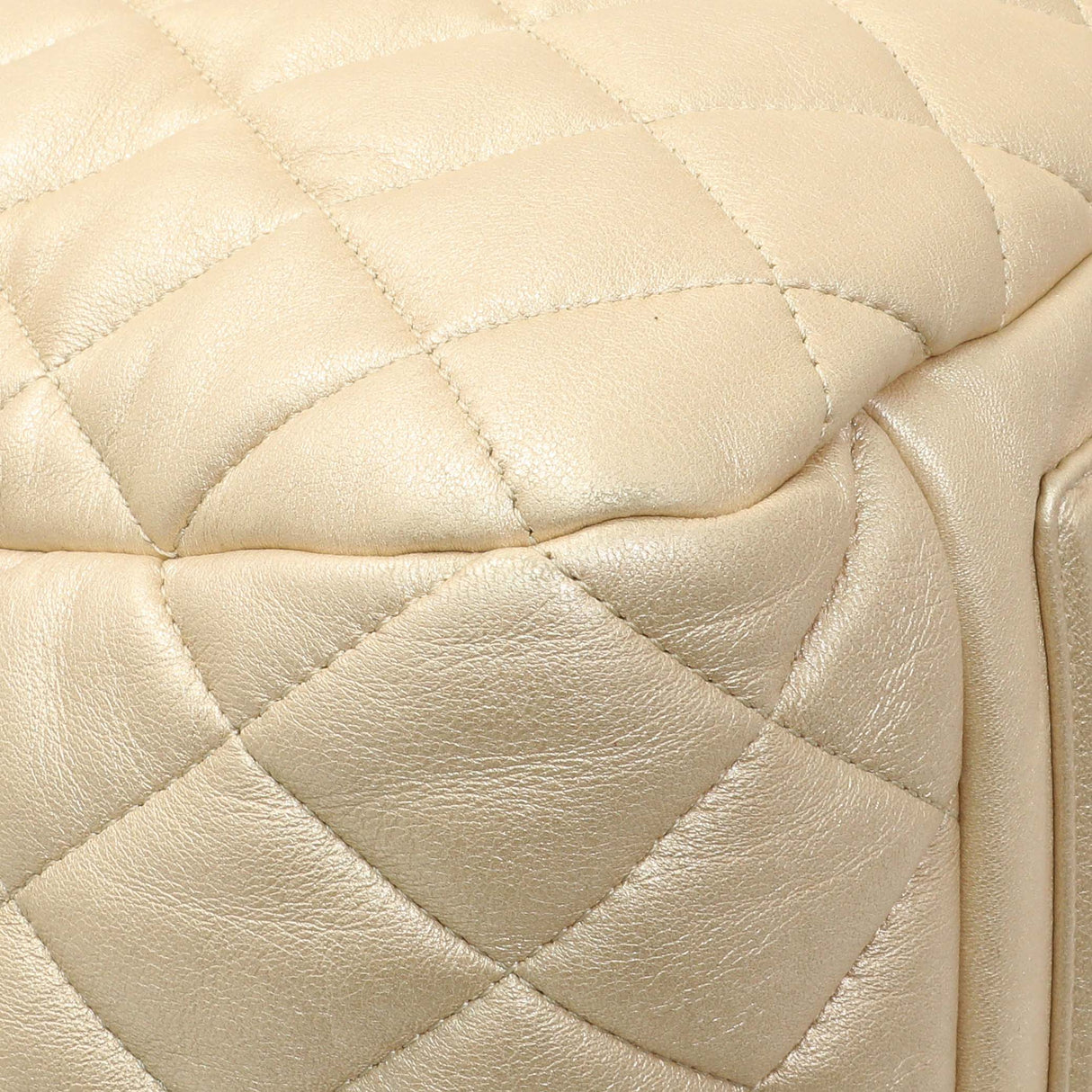 Chanel Light Gold Quilted Lambskin Coco Cocoon Bowler Handbags Chanel