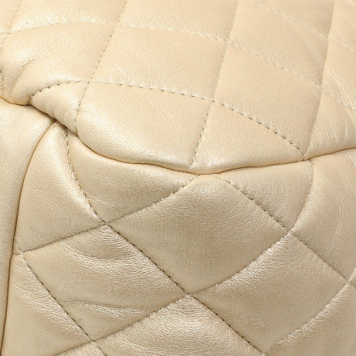 Chanel Light Gold Quilted Lambskin Coco Cocoon Bowler Handbags Chanel
