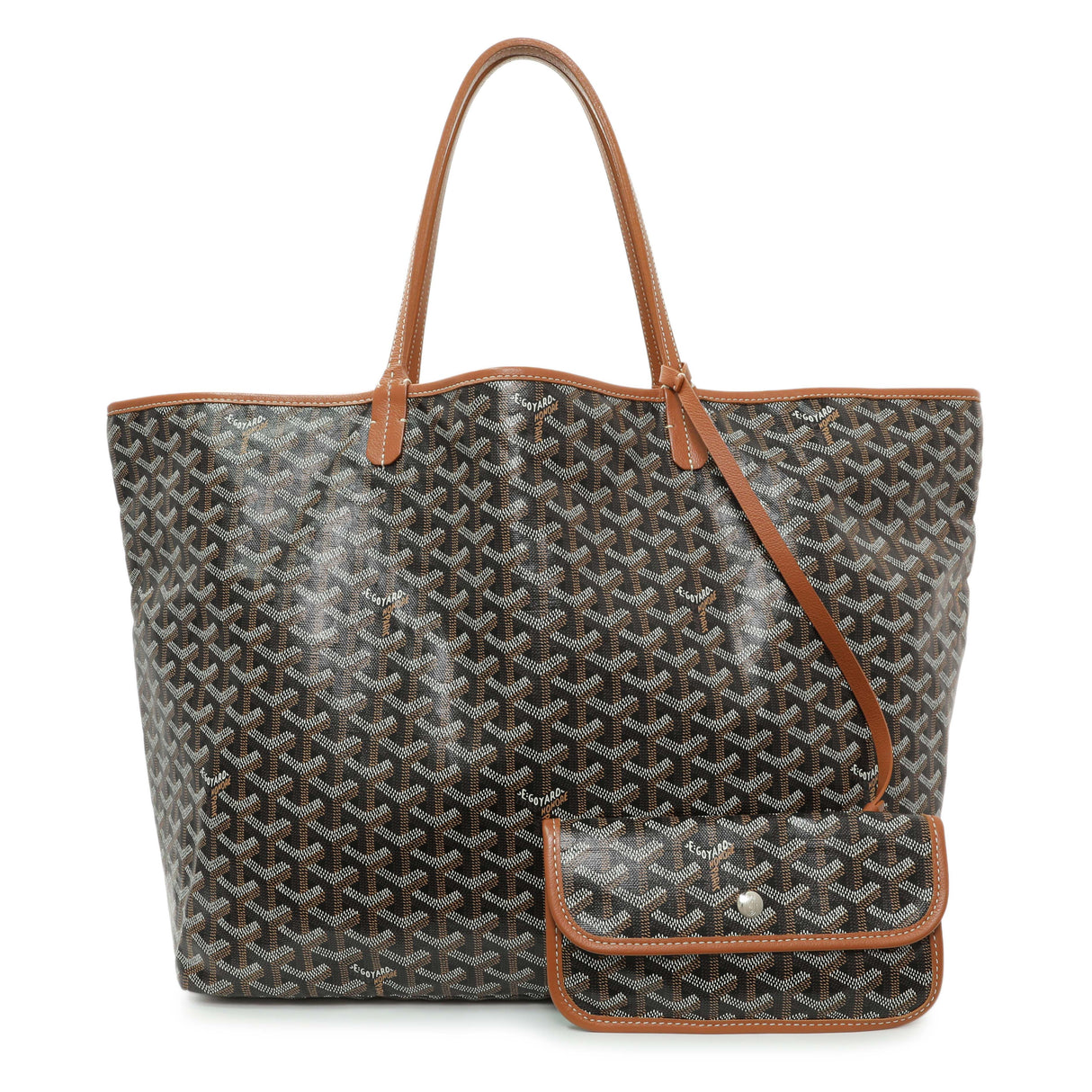 Goyard Black Gold Goyardine Saint Louis GM Handbags Goyard