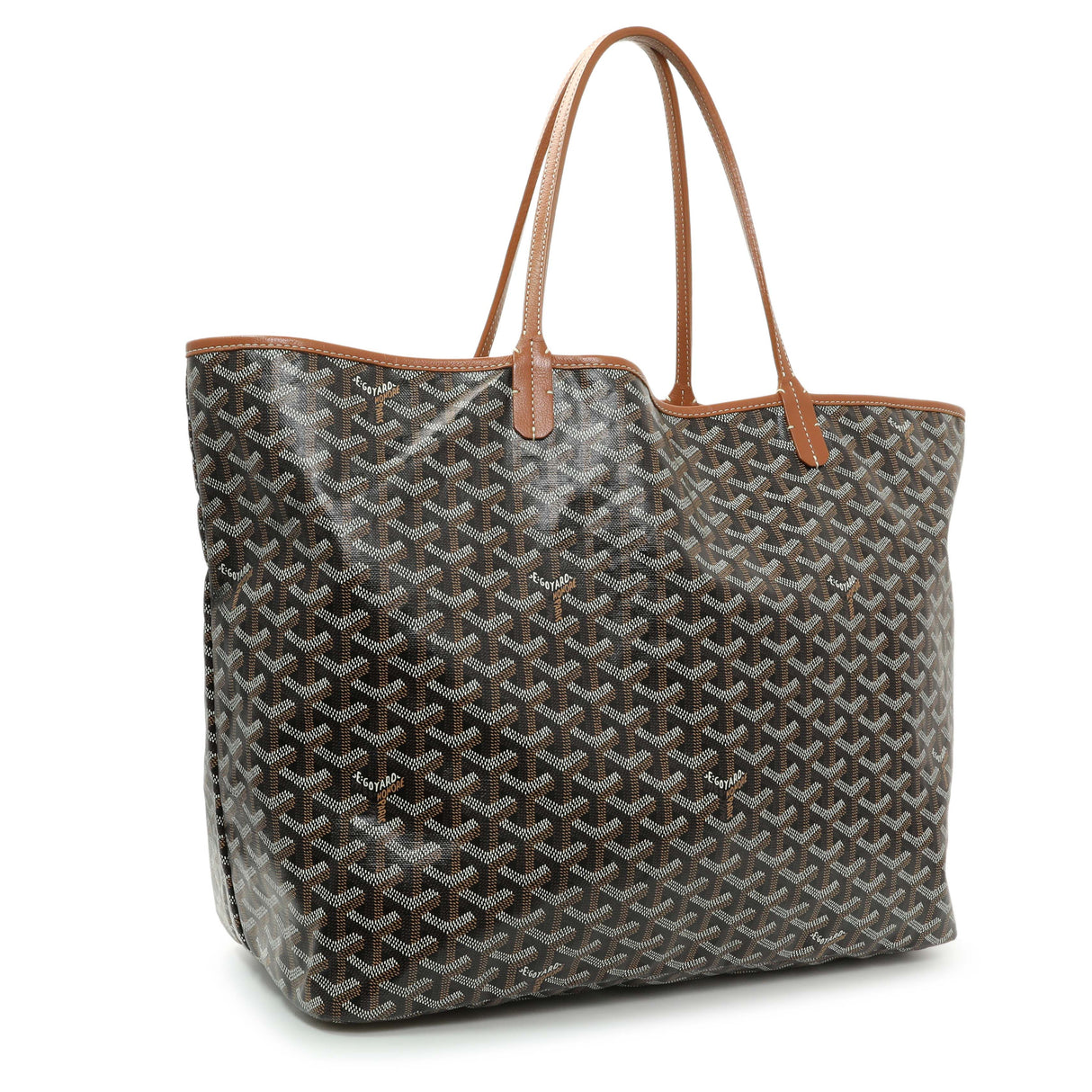 Goyard Black Gold Goyardine Saint Louis GM Handbags Goyard