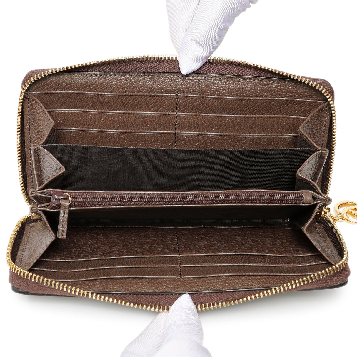 Gucci GG Supreme Monogram Web Ophidia Zip Around Wallet Accessories Gucci