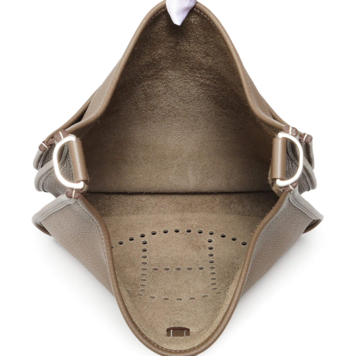 Hermes Etoupe Clemence Evelyne III PM Handbags Hermes