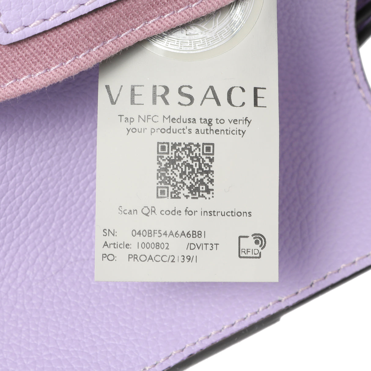 Versace Lilac Calfskin La Medusa Small Hobo Crossbody Handbags Versace