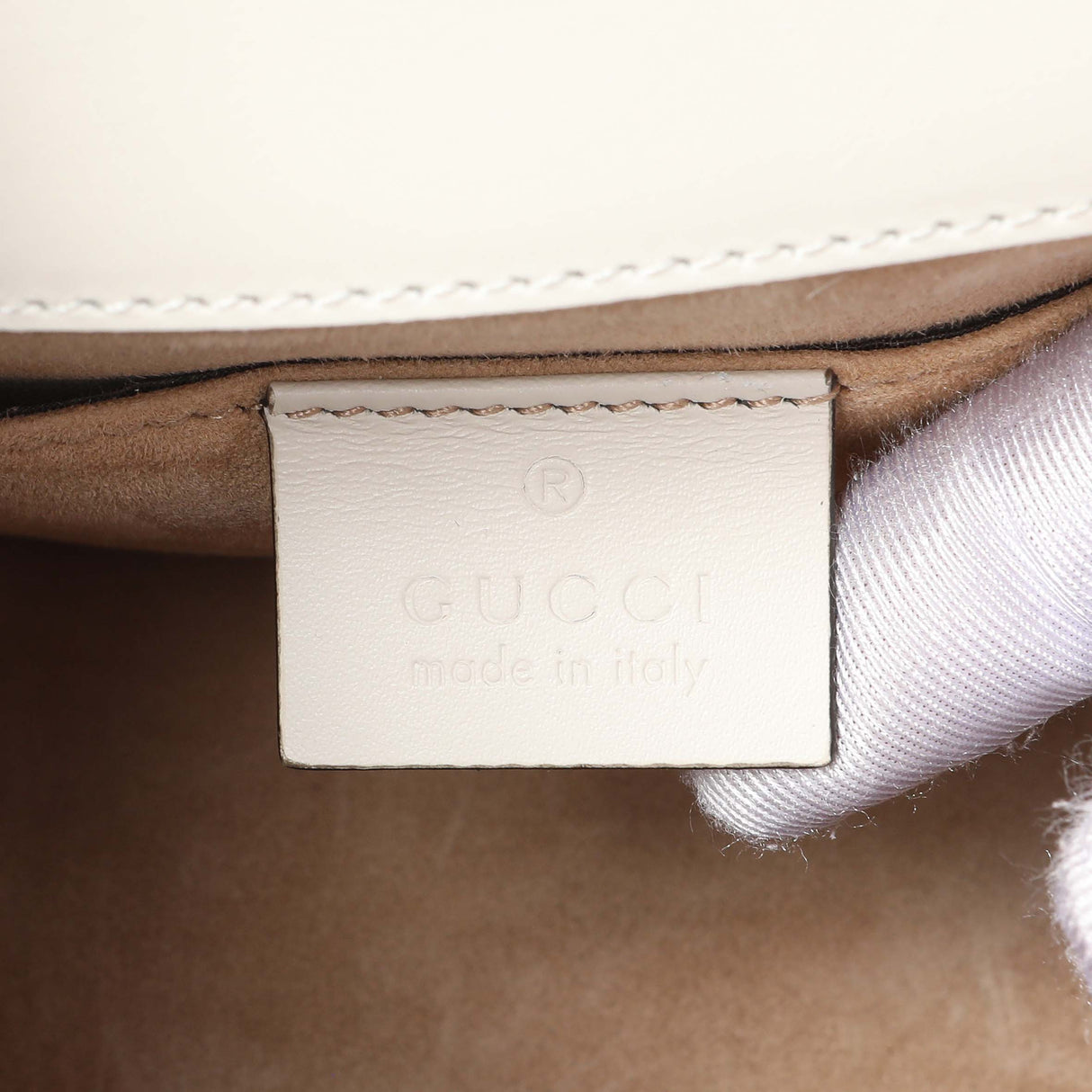 Gucci White Calfskin Mini Sylvie Top Handle Bag Handbags Gucci