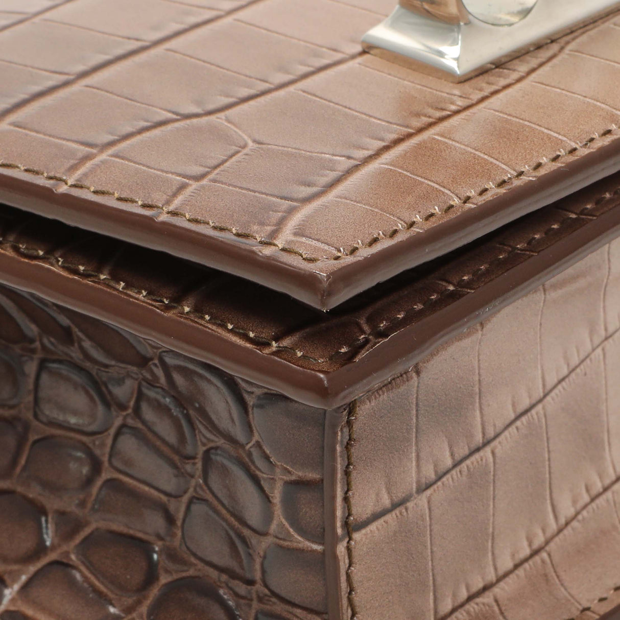 Alexander McQueen Crocodile Embossed Jeweled Satchel Handbags Alexander McQueen