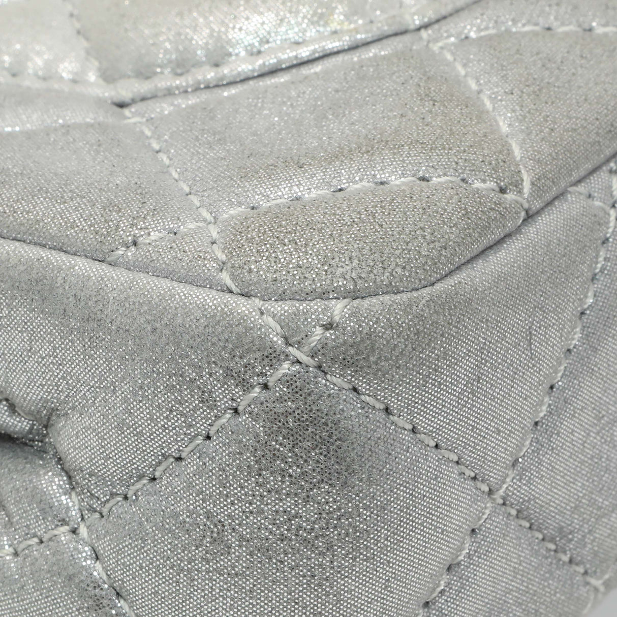 Chanel Silver Iridescent Calfskin Roll Reissue Clutch Handbags Chanel