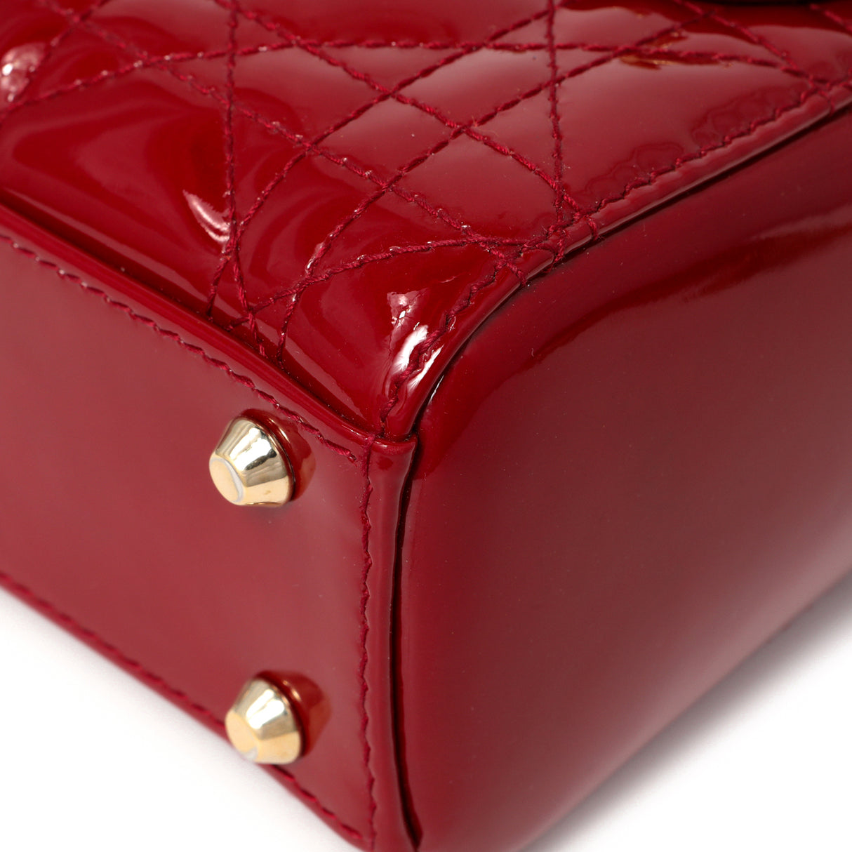 Christian Dior Red Patent Cannage Mini Lady Dior Handbags Christian Dior