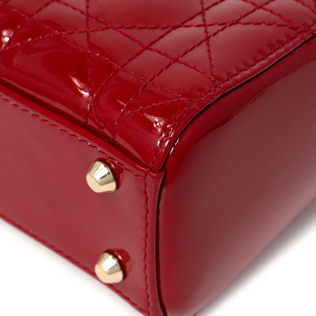 Christian Dior Red Patent Cannage Mini Lady Dior Handbags Christian Dior