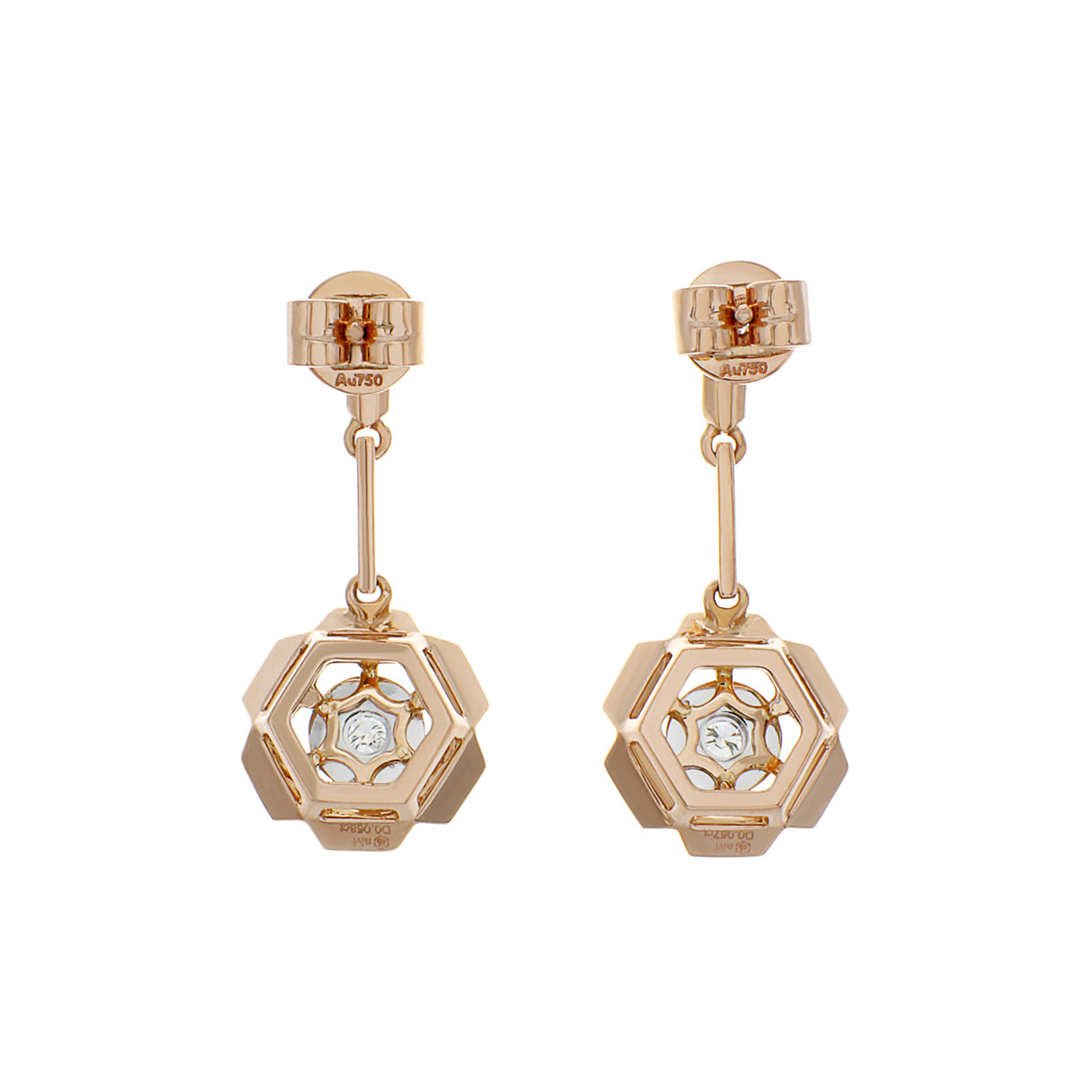 18K Rose Gold Diamond Drop Earrings Fine Jewellery Modaselle