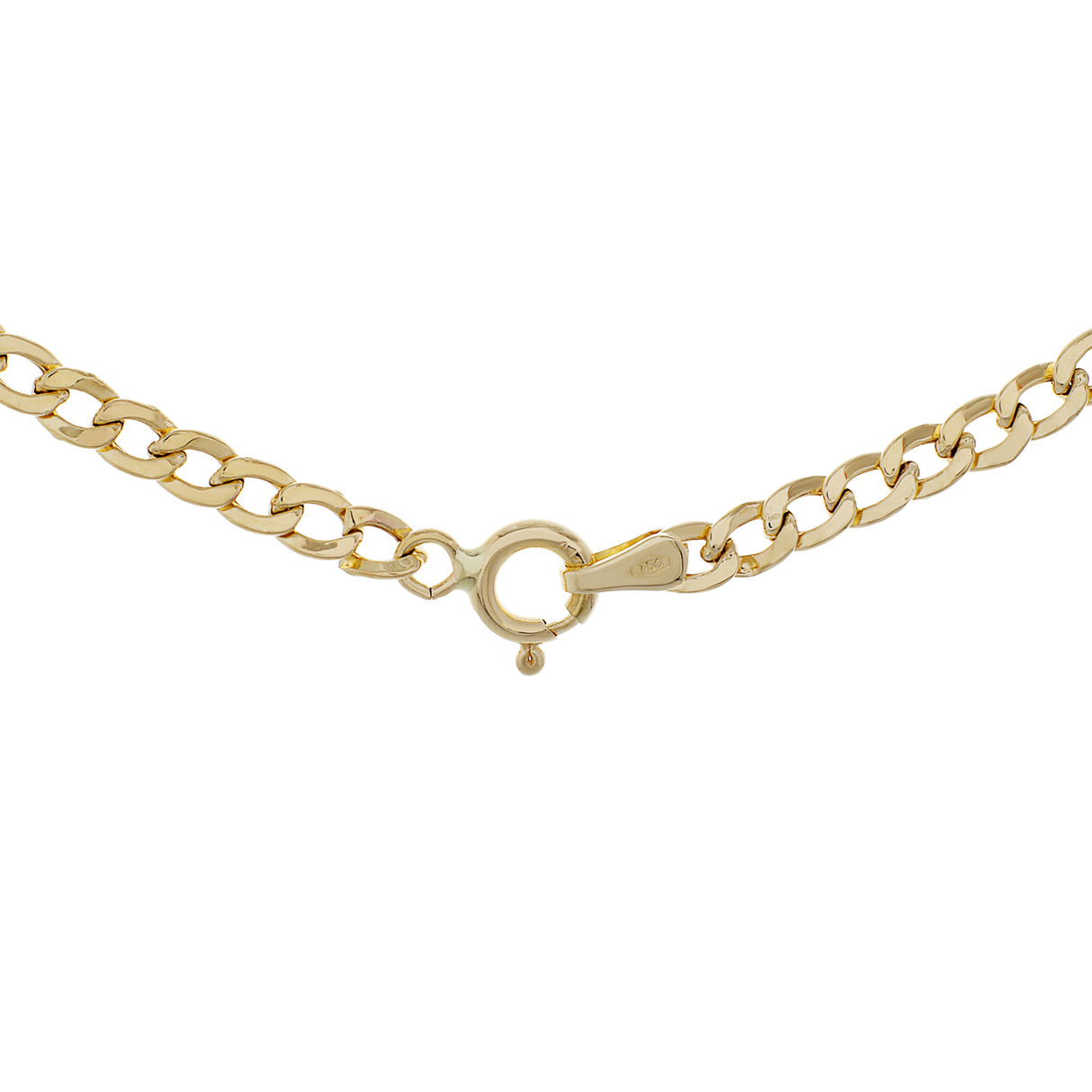18K Yellow Gold Curb Link Chain Necklace Fine Jewellery Modaselle