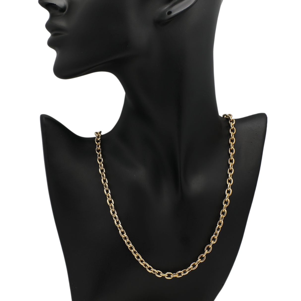 18K Yellow Gold Rolo Chain Necklace Fine Jewellery Modaselle