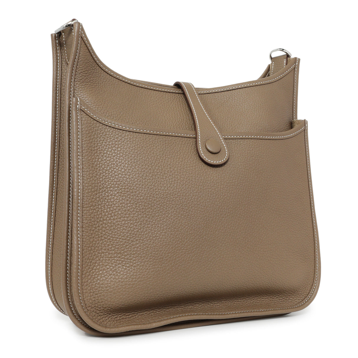 Hermes Etoupe Clemence Evelyne III PM Handbags Hermes