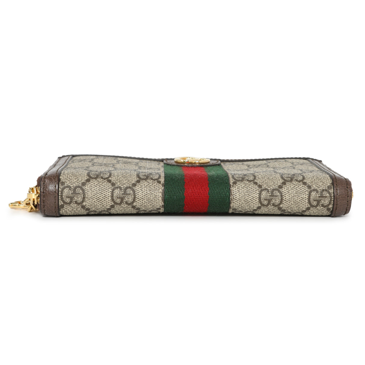 Gucci GG Supreme Monogram Web Ophidia Zip Around Wallet Accessories Gucci