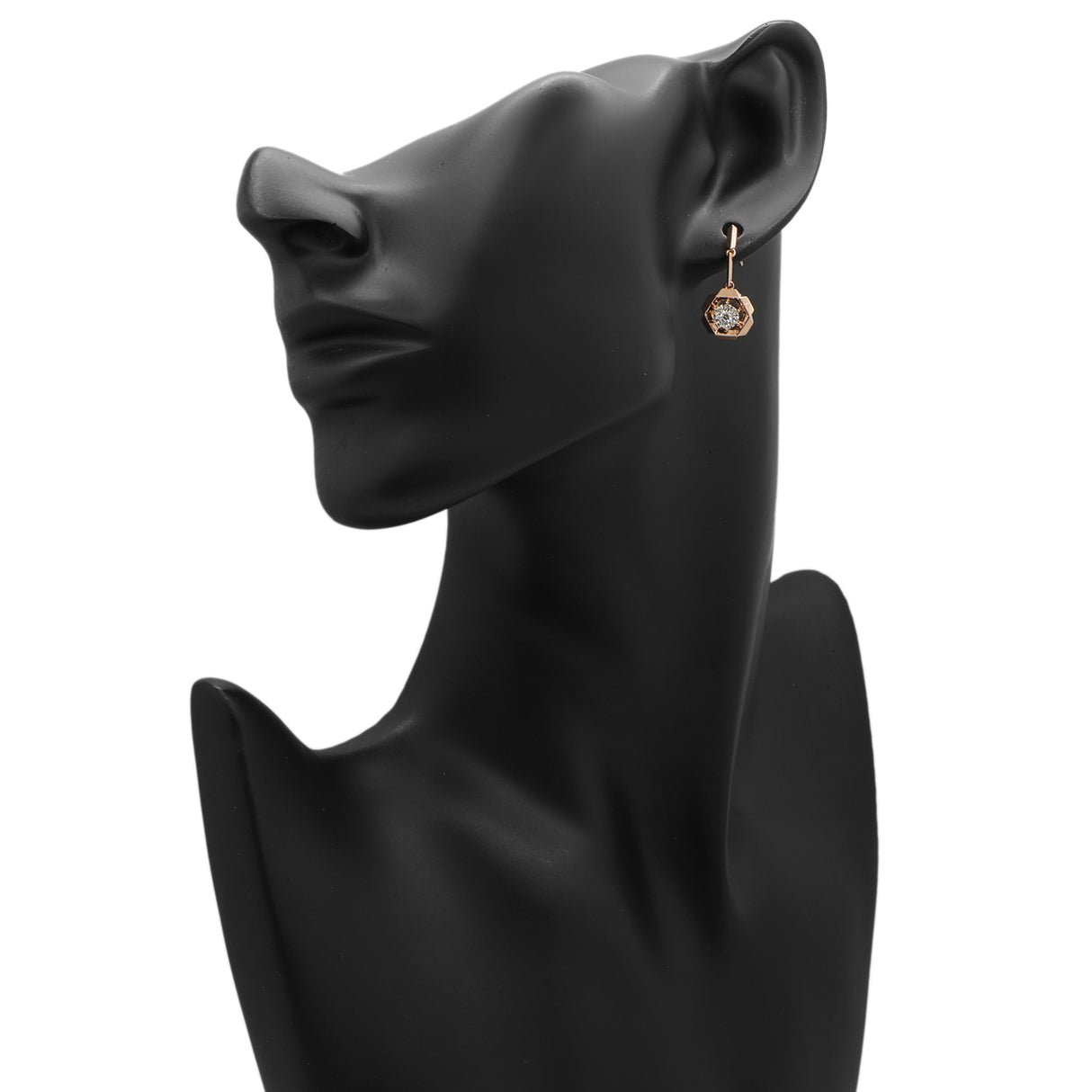 18K Rose Gold Diamond Drop Earrings Fine Jewellery Modaselle