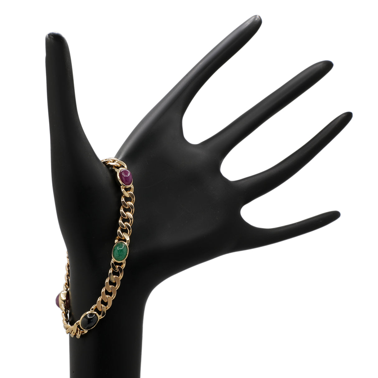 14K Yellow Gold Ruby Sapphire Emerald Bracelet Fine Jewellery Modaselle