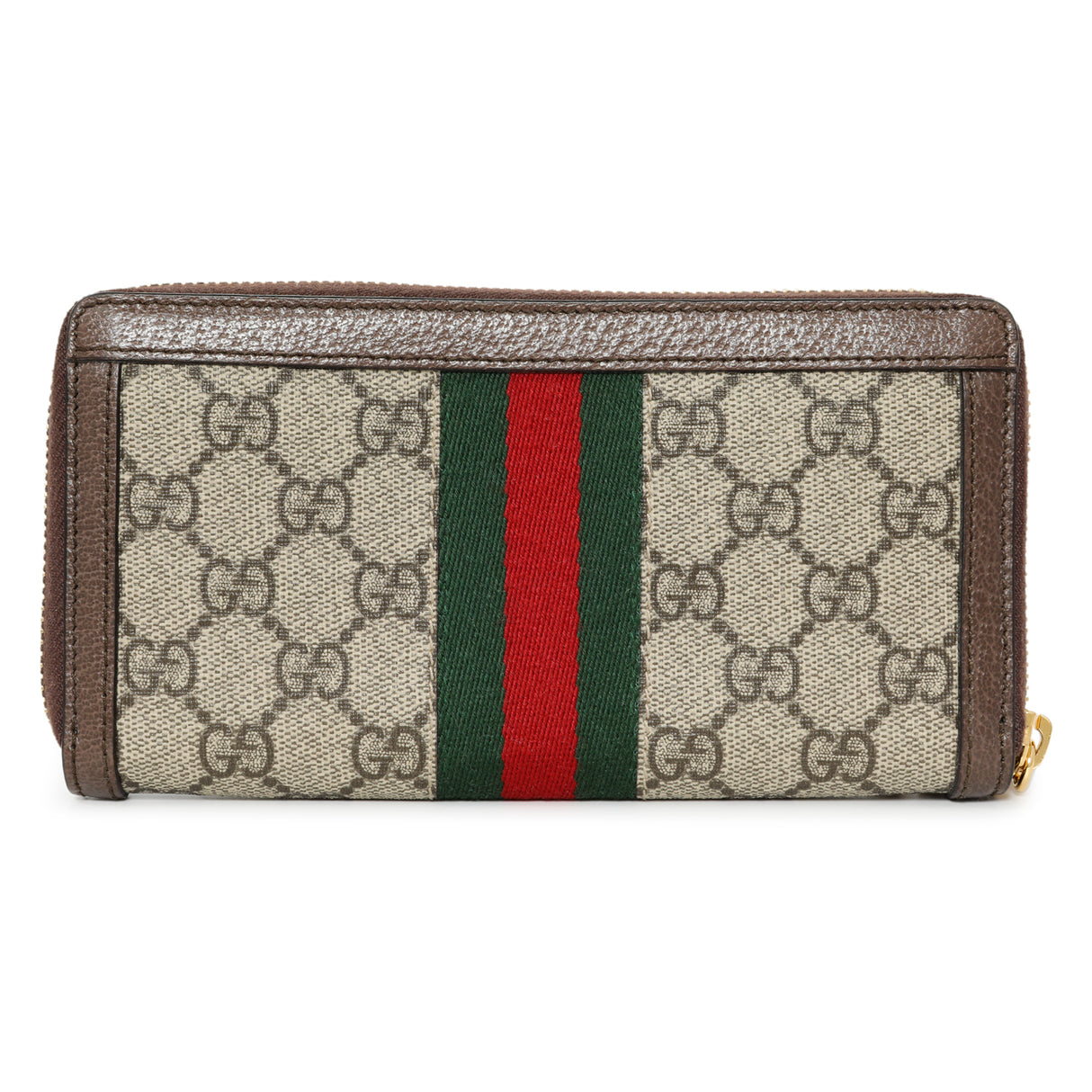 Gucci GG Supreme Monogram Web Ophidia Zip Around Wallet Accessories Gucci