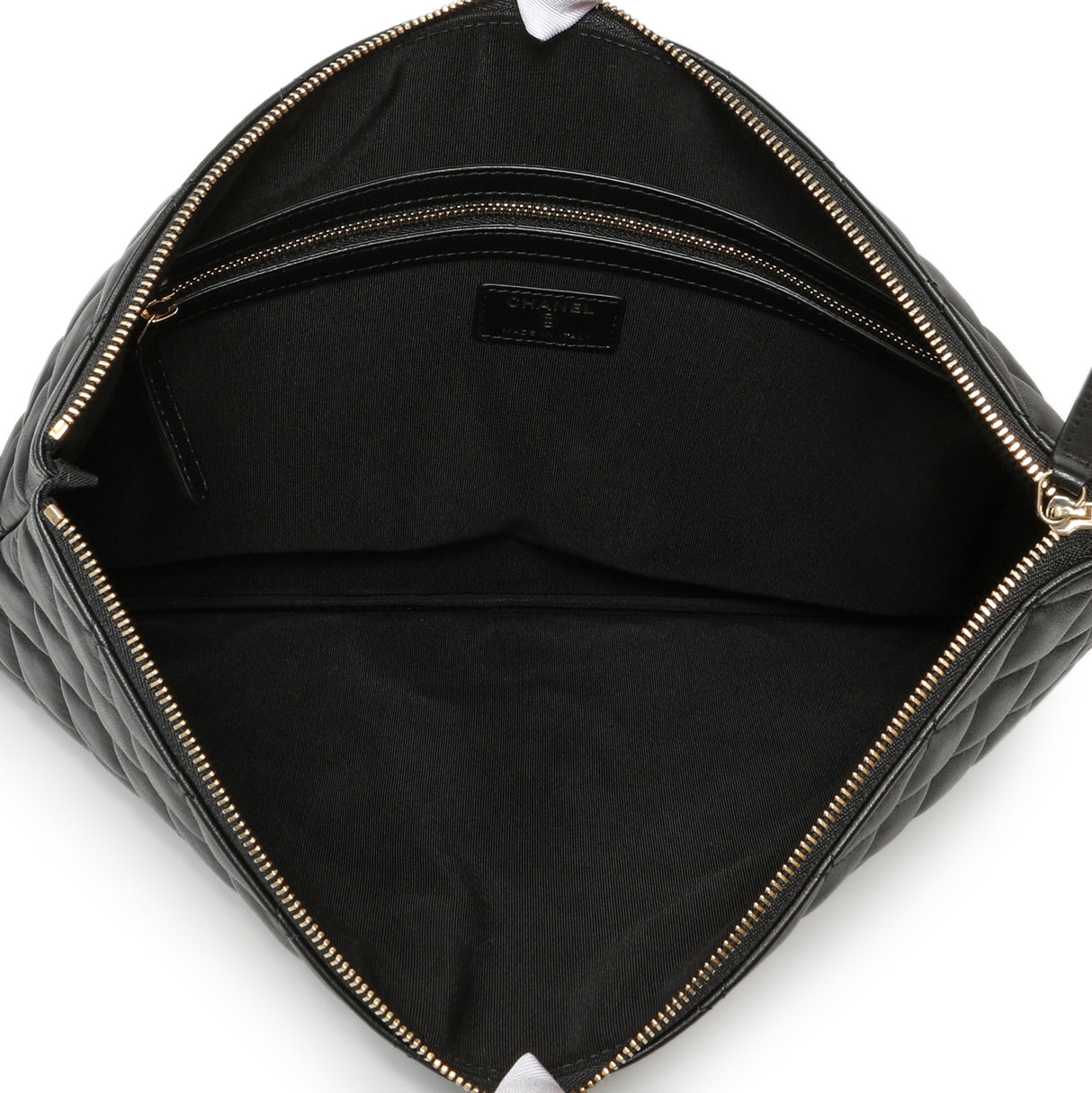 Chanel Black Quilted Lambskin Large Cosmetic Case Accessories Modaselle