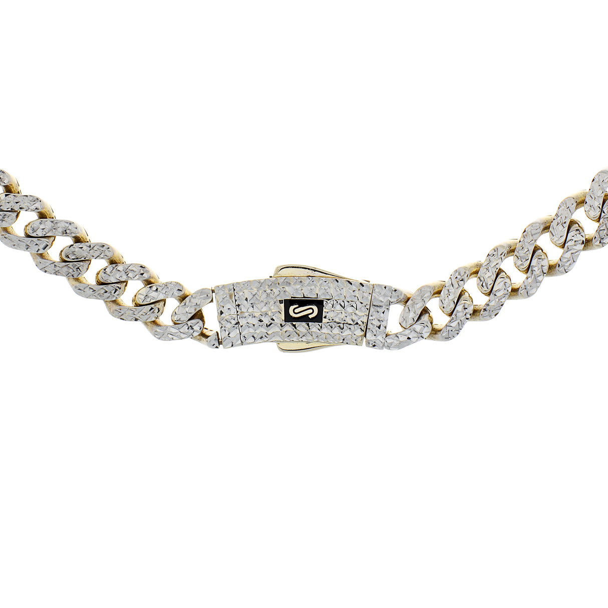10K Yellow Gold Monaco Diamond Cut Curb Link Chain Fine Jewellery Modaselle