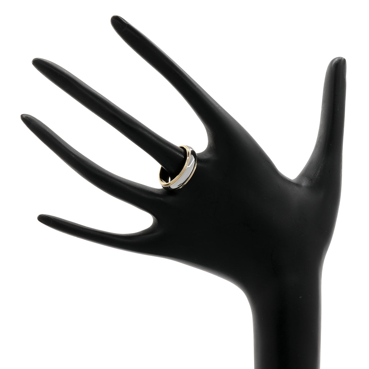 Tiffany & Co. 18K Yellow Gold Platinum 6mm Milgrain Band Ring Rings Tiffany and Co