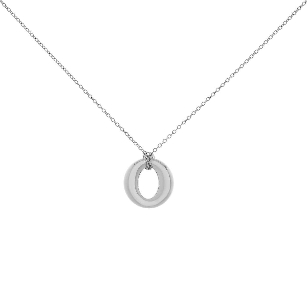 Tiffany & Co. Sterling Silver Sevillana Circle Pendant Necklace Designer Jewellery Tiffany and Co