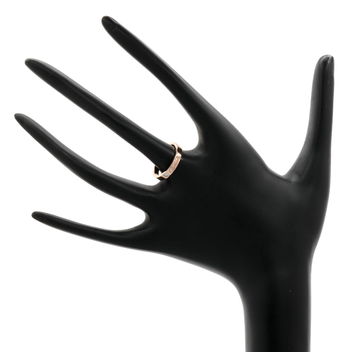 Cartier 18K Rose Gold Diamond C de Cartier Wedding Band Ring Designer Jewellery Cartier