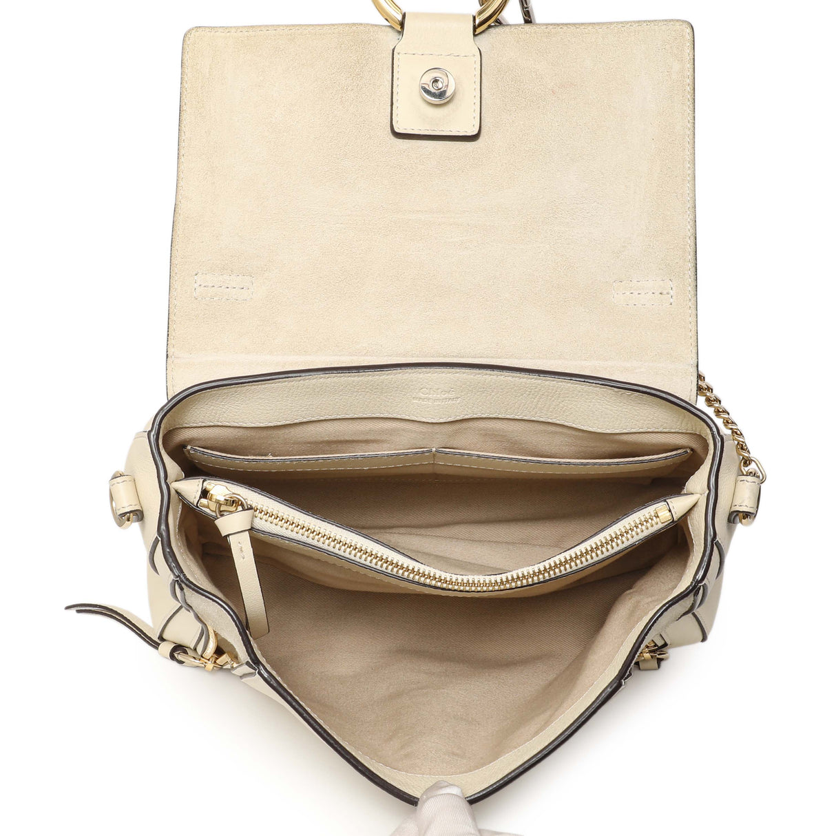 Chloe White Calfskin Small Faye Day Shoulder Bag Handbags Chloe