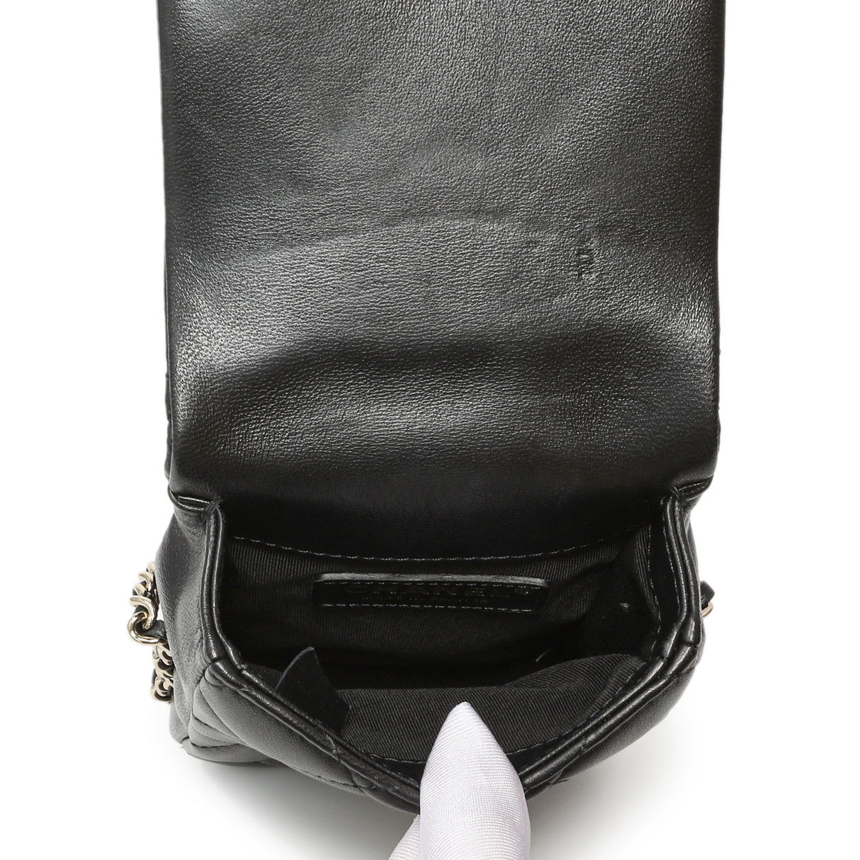 Chanel Black Quilted Lambskin My Precious Phone Case Flap Bag Handbags Chanel