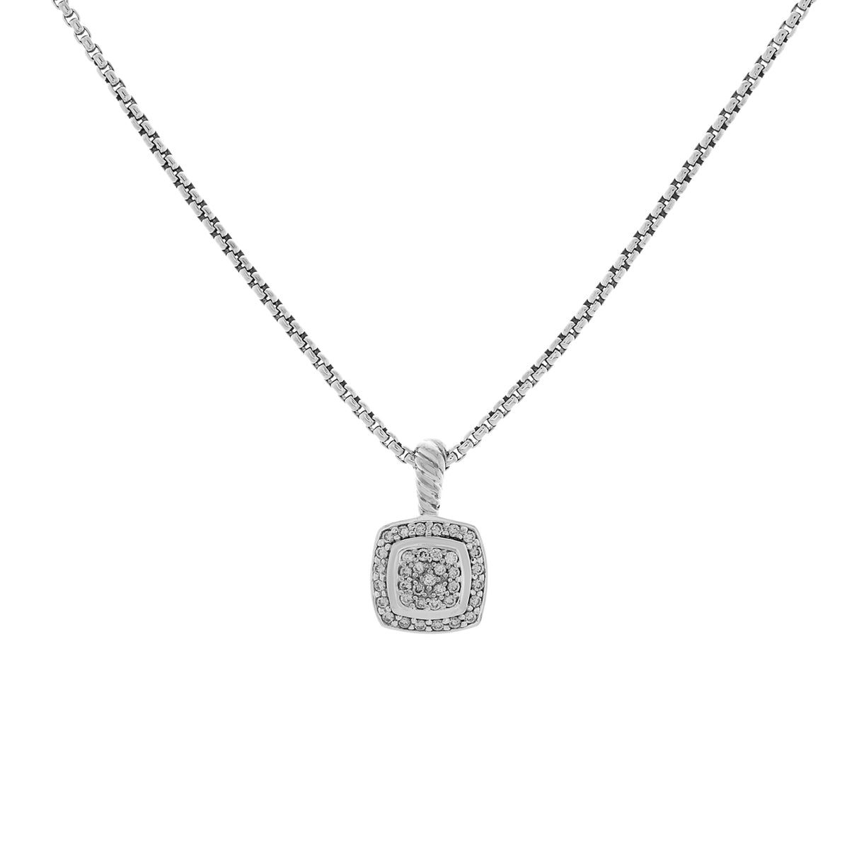 David Yurman Sterling Silver Diamond Petite Albion Pendant Necklace Designer Jewellery David Yurman