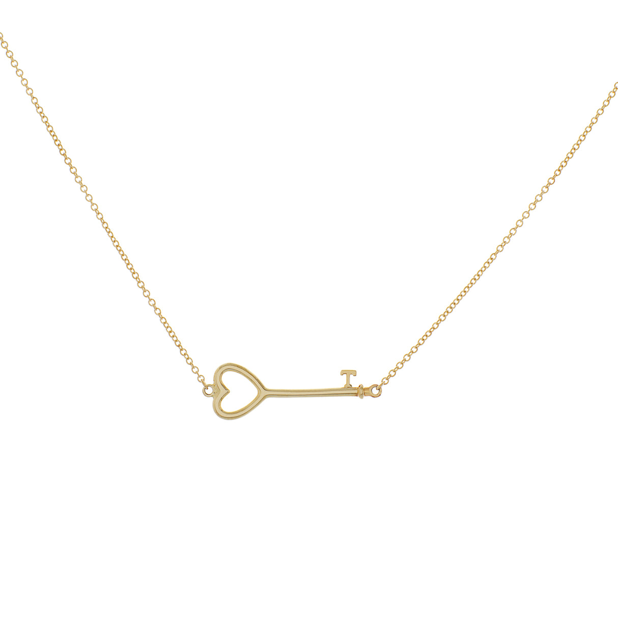 Tiffany & Co. 18K Yellow Gold Heart Key Pendant Designer Jewellery Tiffany and Co