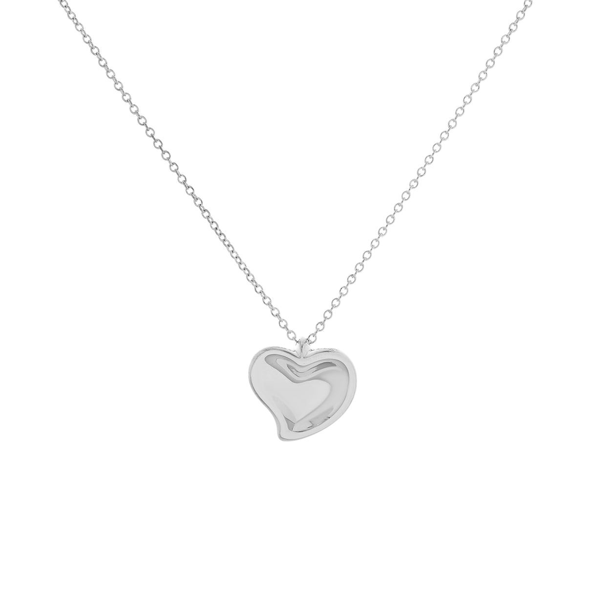 Tiffany & Co. Sterling Silver Elsa Peretti Carved Heart Pendant Necklace Designer Jewellery Tiffany and Co