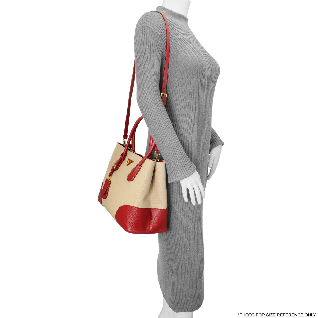 Prada Canapa Saffiano Large Double Bag Handbags Prada