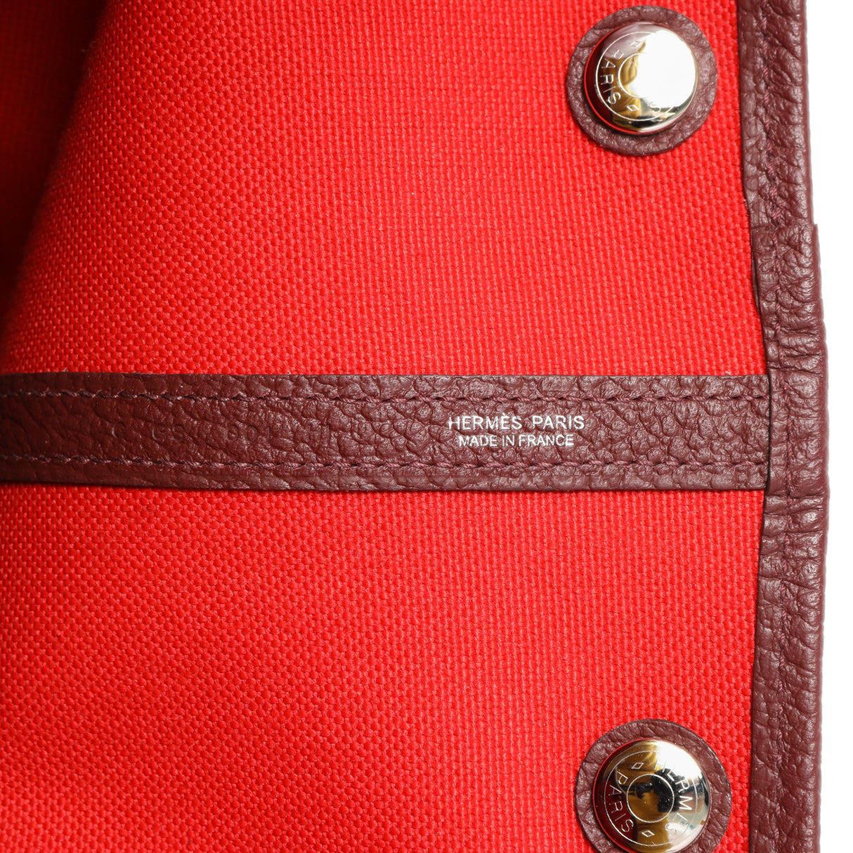 Hermes Red Burgundy Toile Negonda Garden Party 36 Handbags Hermes