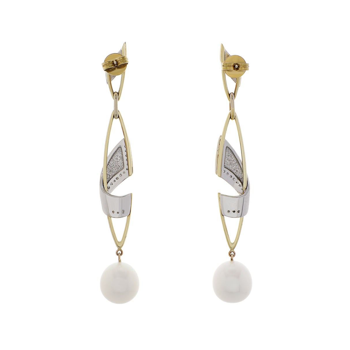 14K Yellow/White Gold South Sea Pearl Earrings Fine Jewellery Modaselle